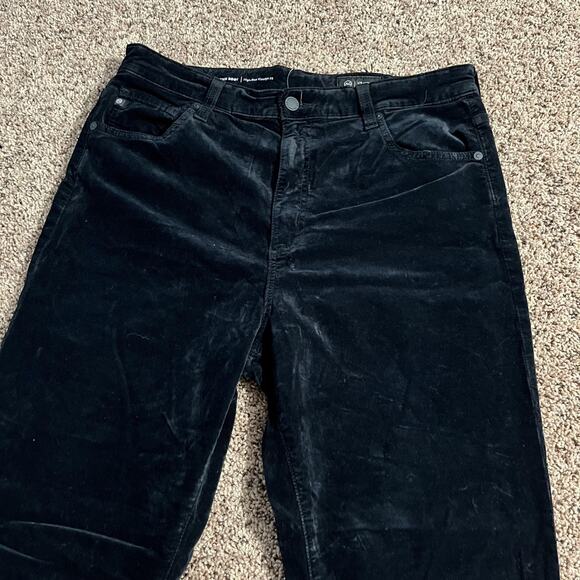 AG Adriano Goldschmied Alexxis Boot Pants Size 32 Black Velvet High Rise Bootcut - Picture 3 of 11
